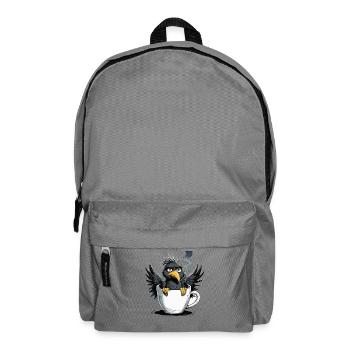 Morning grouch coffee no desire raven bad mood - Backpack - elephant grey - Front