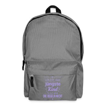 I'm the youngest child, rules don't apply - Backpack - elephant grey - Front