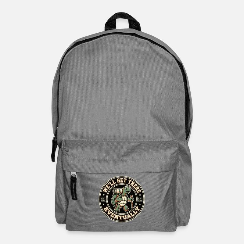 Turtle Hiking Saying Eventually - Backpack - elephant grey
