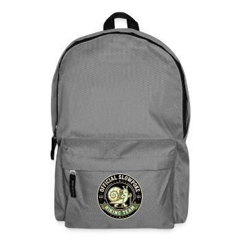 Slow Hiker Wandern Schnecke Badge - Rucksack - Mittelgrau - Vorne