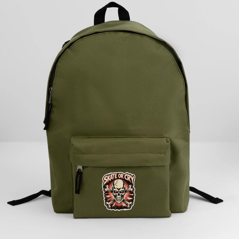 Skate- oder Cry-Skull-Tee-Design Rucksack