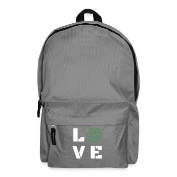 Love Globe Minimalist Typography Graphic - Backpack - elephant grey - Front
