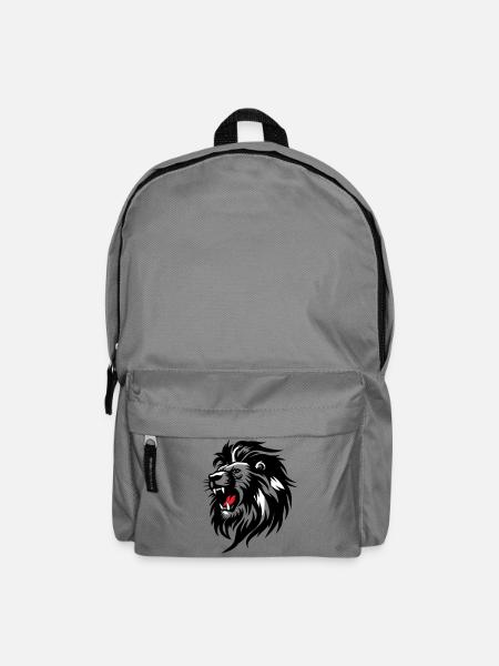 Rowing Lion Silhouette with Red Tongue - Backpack - elephant grey