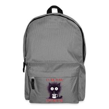 Its Fine Im Fine Kaffee Katze Humor - Rucksack - Mittelgrau - Vorne