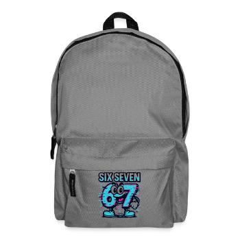 Six Seven 67 Meme Glitch Mascot Italian Brainrot - Backpack - elephant grey - Front
