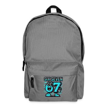 Six Seven 67 Meme Glitch Mascot Italian Brainrot - Rucksack - Mittelgrau - Vorne