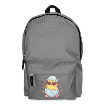 Heart-Egg Chick with Heart Glasses - Backpack - elephant grey - Front