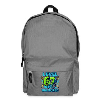 Level 67 Unlocked Six Seven Italian Brainrot Gamer - Rucksack - Mittelgrau - Vorne