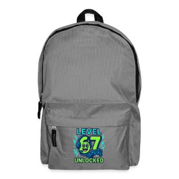 Level 67 Unlocked Six Seven Italian Brainrot Gamer - Rucksack - Mittelgrau - Vorne