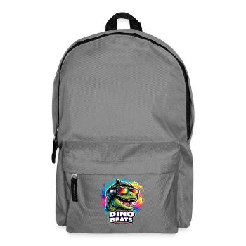 Dino Beats Neon DJ Spruch für Musikfans - Rucksack - Mittelgrau - Vorne