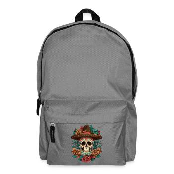 Floral Cinco De mayo Dia de Los Muertos Mexican - Backpack - elephant grey - Front
