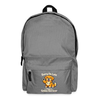 Entschuldigung, dass ich zu spät bin. Ich habe einen Golden Retriever gesehen. - Rucksack - Mittelgrau - Vorne
