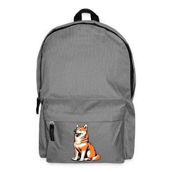 Shiba Pop Art Dog - Backpack - elephant grey - Front