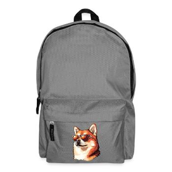 Shiba Inu with sunglasses - Backpack - elephant grey - Front