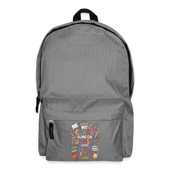 Enseignante d’école primaire : ma classe fonctionne sur l’éducation - Sac à dos - gris éléphant - Devant