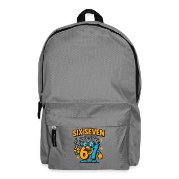 Six Seven 67 Science Humor Nerd Gift Idea - Backpack - elephant grey - Front