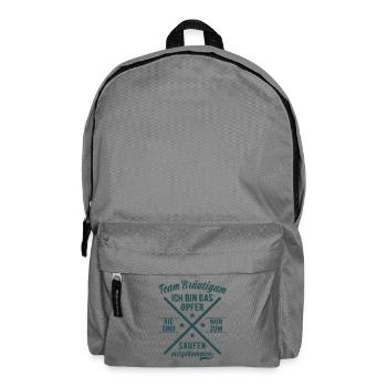 JGA Team Bräutigam Ich bin das Opfer - Bier saufen - Rucksack - Mittelgrau - Vorne