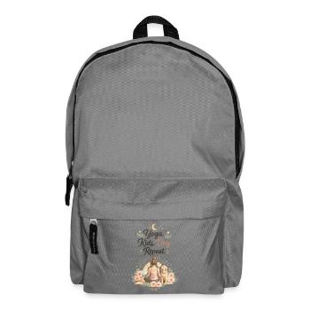 Yoga Kinder Hund Repeat lustig Mama Mutter  - Rucksack - Mittelgrau - Vorne