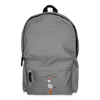  Lustiger Möwe Spruch  Mittwoch Halb Geschafft  - Rucksack - Mittelgrau - Vorne