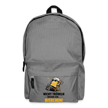 Bierchen Lounge: Feierabend-Motiv - Rucksack - Mittelgrau - Vorne