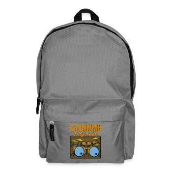 Drumming Is My Cardio Retro Drum Set Graphic - Backpack - elephant grey - Front