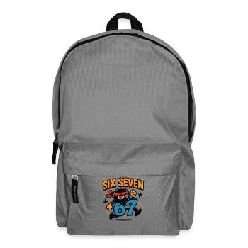 Six Seven 67 Italian Brainrot Ninja Humor Lustig - Rucksack - Mittelgrau - Vorne
