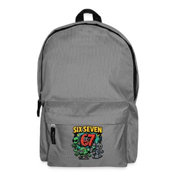 Six Seven 67 Italian Brainrot Nerd Humor Lustig - Rucksack - Mittelgrau - Vorne