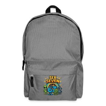 Six Seven 67 Italian Brainrot Nerd Humor Lustig - Rucksack - Mittelgrau - Vorne