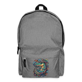 Retro Crocodile Creative Tropics Pattern Summery - Backpack - elephant grey - Front