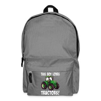 Dieser Junge liebt Traktoren - Rucksack - Mittelgrau - Vorne