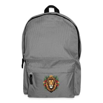 Lion's head in a tropical frenzy - Backpack - elephant grey - Front