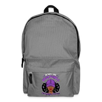 In May We Wear Purple Fibromyalgia Awareness Month - Backpack - elephant grey - Front