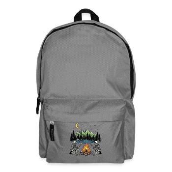 Skeleton Campfire Night Marshmallow Camping Camp - Backpack - elephant grey - Front