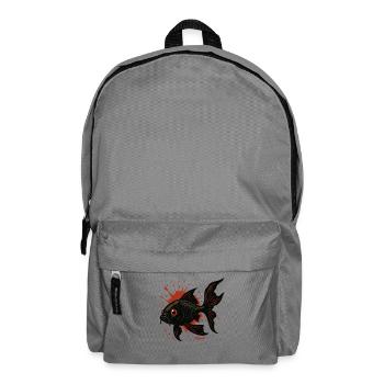 Koi Splatter: Black Fish - Backpack - elephant grey - Front