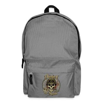 Böser alter Mann Biker Totenkopf Vintage - Rucksack - Mittelgrau - Vorne