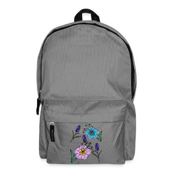 Sommer Garten Blumen Retro Blume - Rucksack - Mittelgrau - Vorne