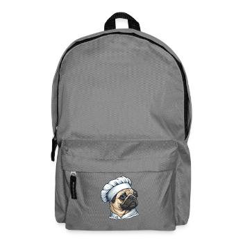 Motif de dessin animé illustré par Pug Cook - Sac à dos - gris éléphant - Devant