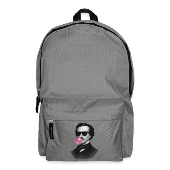 Edgar Allan Poe avec du chewing-gum et des lunettes de soleil - Sac à dos - gris éléphant - Devant