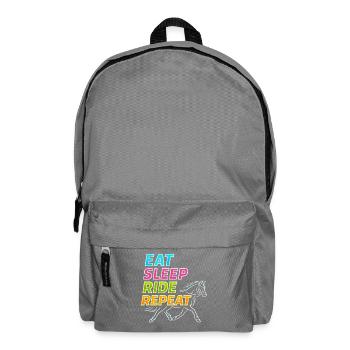 Mange, dors, monte, cheval répète, sport équestre - Sac à dos - gris éléphant - Devant