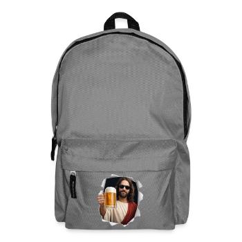 Jesus Christ with beer and sunglasses - Backpack - elephant grey - Front