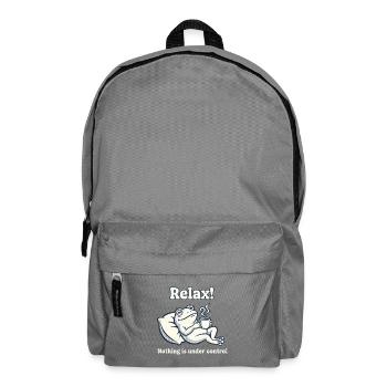 Relaxter Frosch: Nichts ist unter Kontrolle - Rucksack - Mittelgrau - Vorne