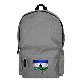 Lesotho Flag in Drop Art - Backpack - elephant grey - Front
