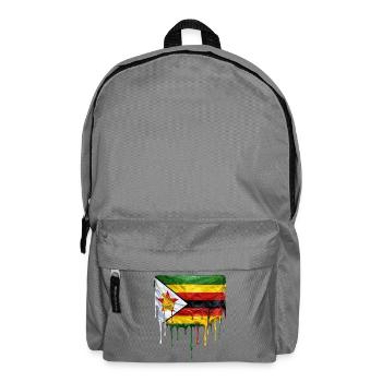 Drapeau du Zimbabwe avec peinture dégoulinante - Sac à dos - gris éléphant - Devant