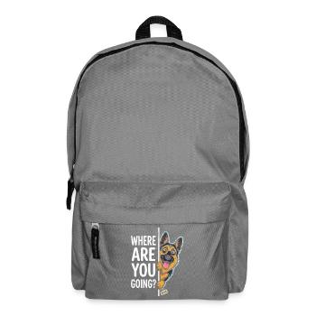 Where are you going? Dog looks out - Backpack - elephant grey - Front