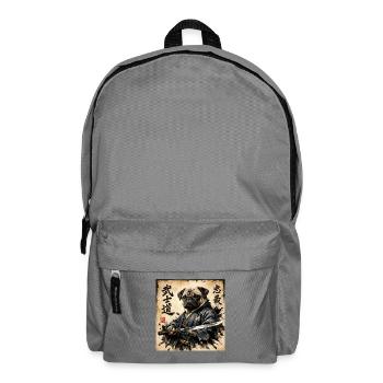 Samurai Pug Japanese Calligraphy Artwork - Backpack - elephant grey - Front