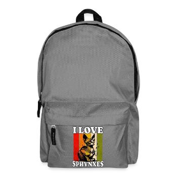 I Love Sphynx Cat - Rucksack - Mittelgrau - Vorne