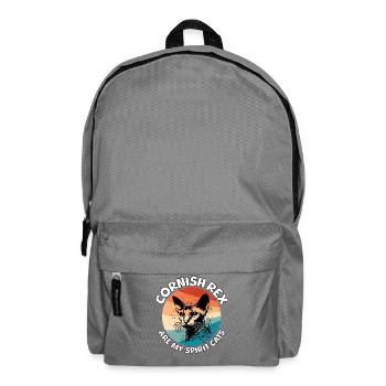 Lustige Cornish Rexkatze Sprüche - Rucksack - Mittelgrau - Vorne