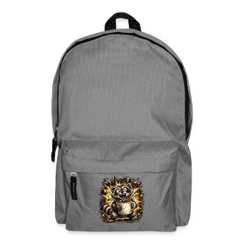 Coffee Scratching Raccoon - Backpack - elephant grey - Front