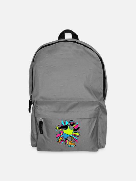 Heavy Metal Rocker Pinguin Gitarre Rock Musik - Rucksack - Mittelgrau