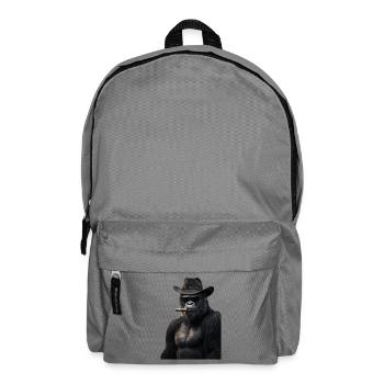 Gorilla with hat, sunglasses and cigar - Backpack - elephant grey - Front